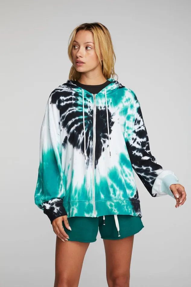 Womens Chaser Brand Tops Cotton Fleece Zip Up Hoodie