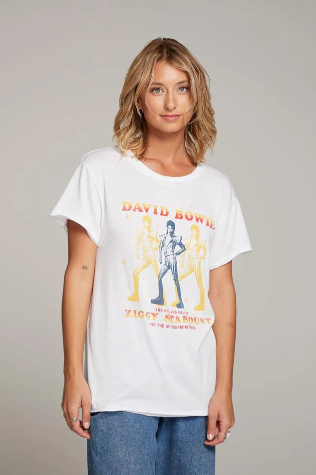 Womens Chaser Brand Tops David Bowie Ziggy Stardust Tee