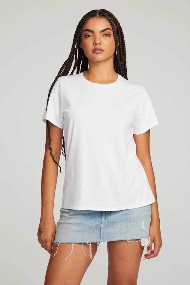 Womens Chaser Brand Tops Everyday Essential White Crew Neck Tee