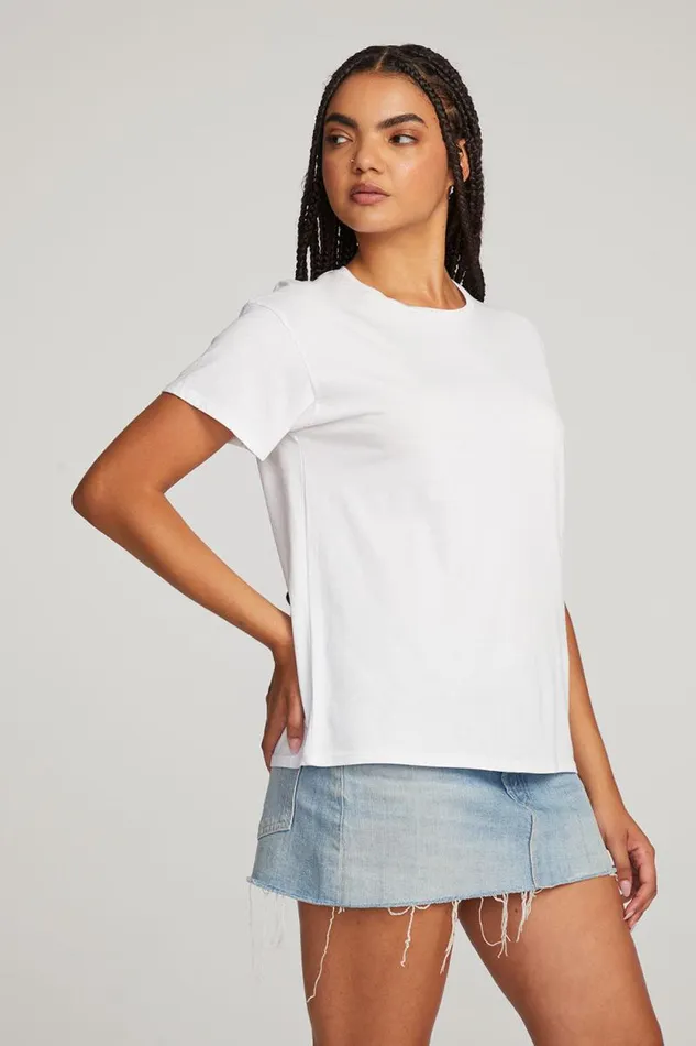 Womens Chaser Brand Tops Everyday Essential White Crew Neck Tee