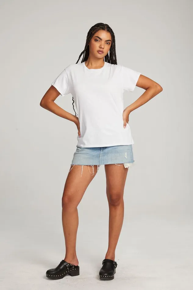 Womens Chaser Brand Tops Everyday Essential White Crew Neck Tee