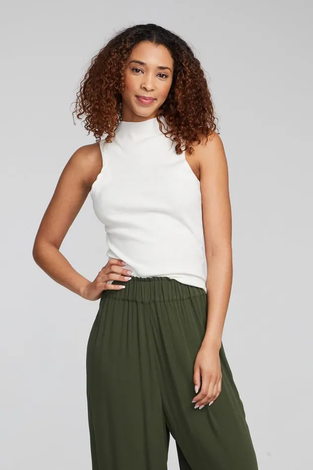 Womens Chaser Brand Tops Fox Bright White Tank