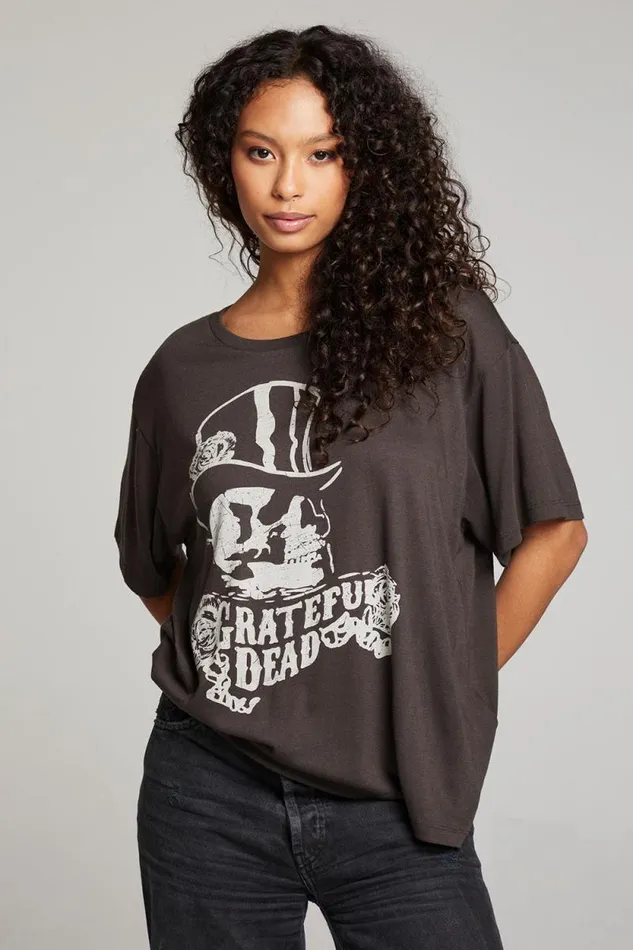 Womens Chaser Brand Tops Grateful Dead Top Hat Skull Tee