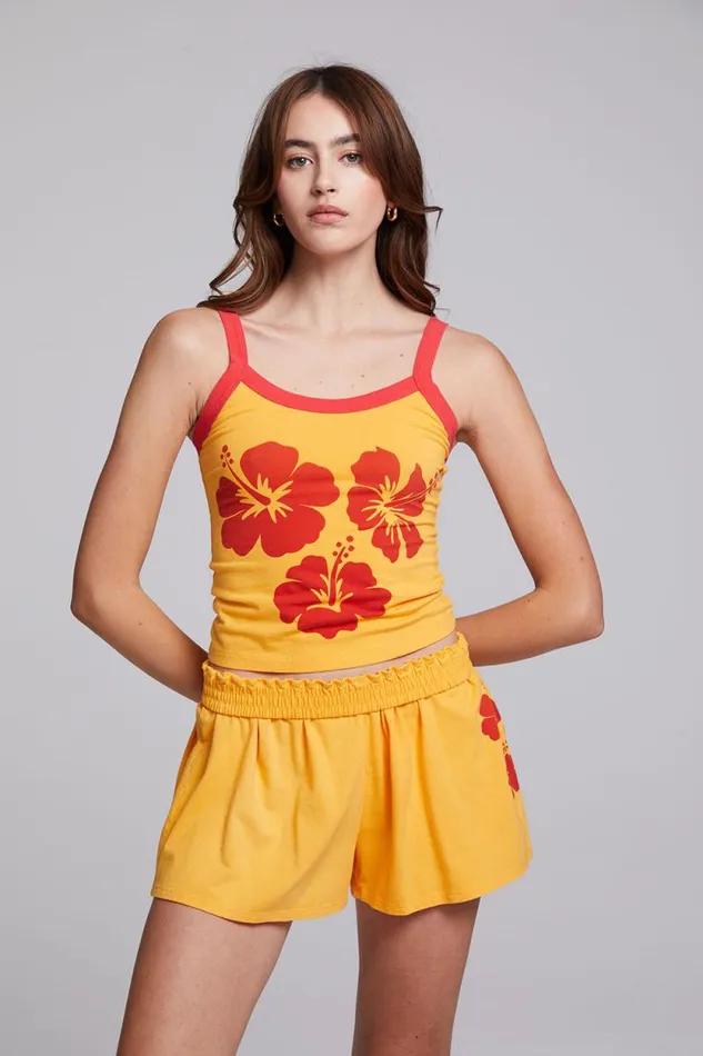 Womens Chaser Brand Tops Hibiscus Tank Top