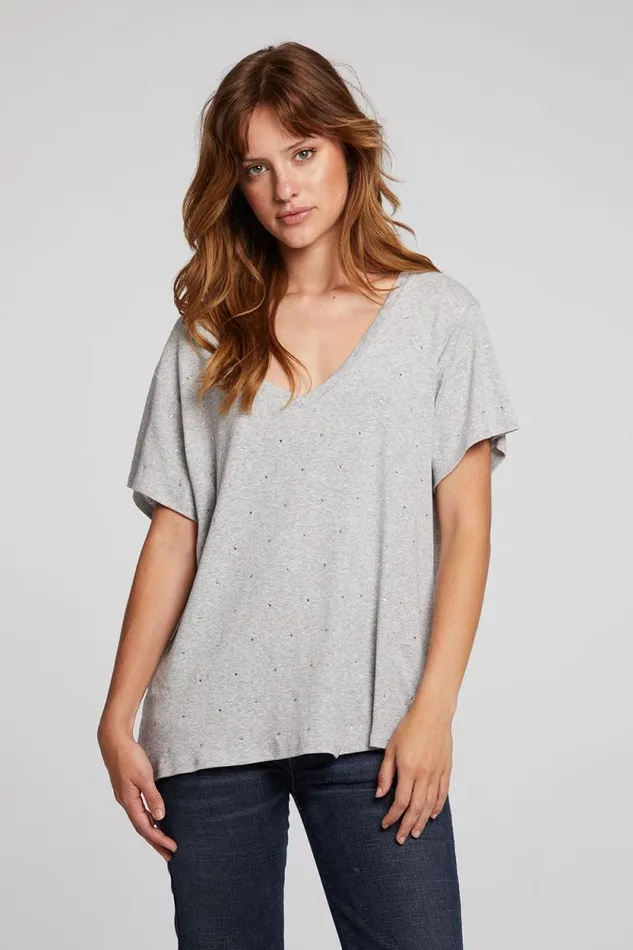Womens Chaser Brand Tops Hyacinth Heather Grey Tee