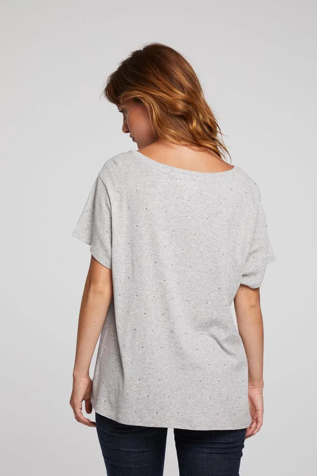 Womens Chaser Brand Tops Hyacinth Heather Grey Tee
