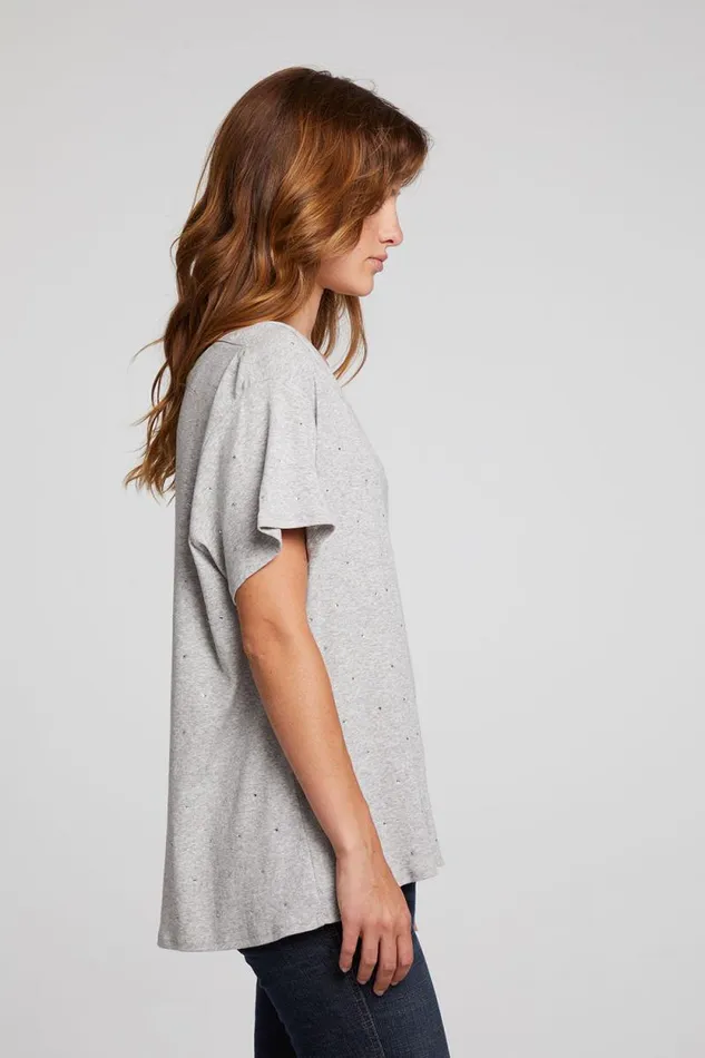 Womens Chaser Brand Tops Hyacinth Heather Grey Tee