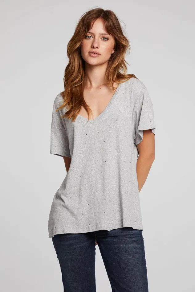 Womens Chaser Brand Tops Hyacinth Heather Grey Tee