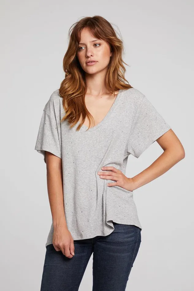 Womens Chaser Brand Tops Hyacinth Heather Grey Tee