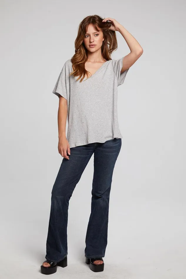Womens Chaser Brand Tops Hyacinth Heather Grey Tee