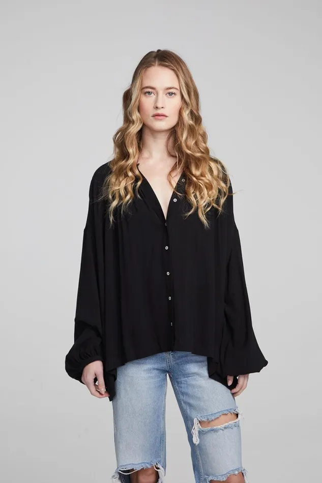 Womens Chaser Brand Tops Idol Shadow Black Blouse