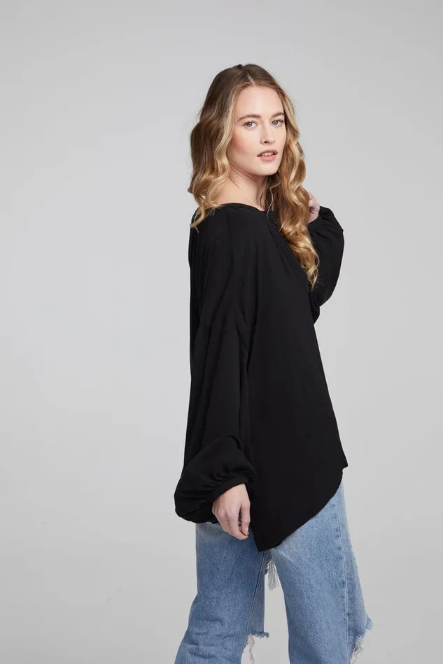 Womens Chaser Brand Tops Idol Shadow Black Blouse