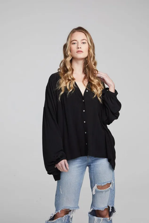 Womens Chaser Brand Tops Idol Shadow Black Blouse