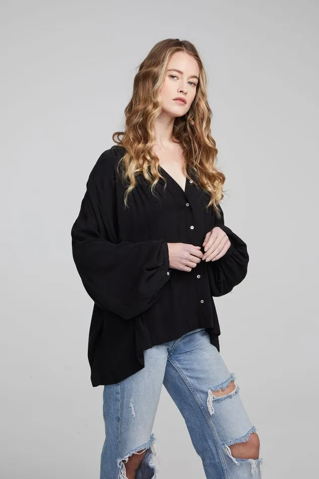 Womens Chaser Brand Tops Idol Shadow Black Blouse