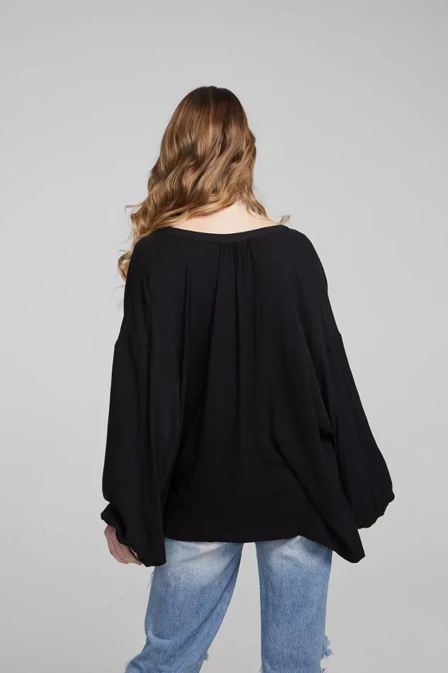 Womens Chaser Brand Tops Idol Shadow Black Blouse