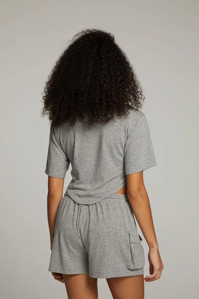 Womens Chaser Brand Tops Kylie Streaky Grey Tee