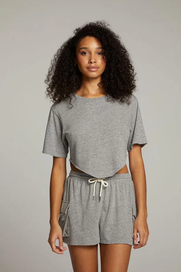 Womens Chaser Brand Tops Kylie Streaky Grey Tee