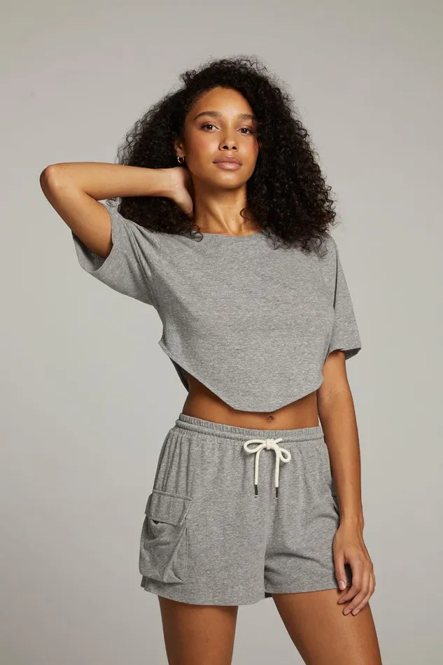 Womens Chaser Brand Tops Kylie Streaky Grey Tee