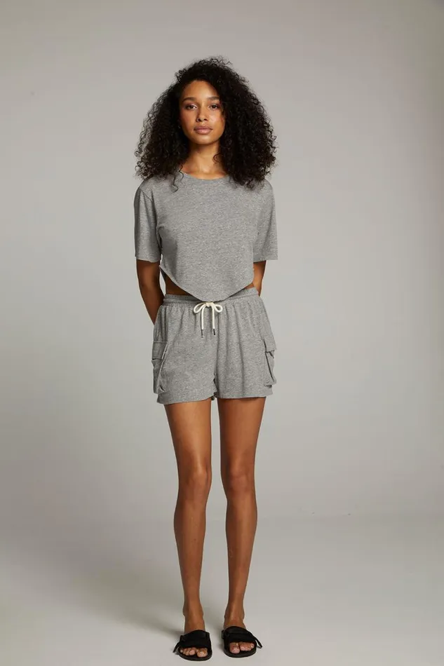Womens Chaser Brand Tops Kylie Streaky Grey Tee