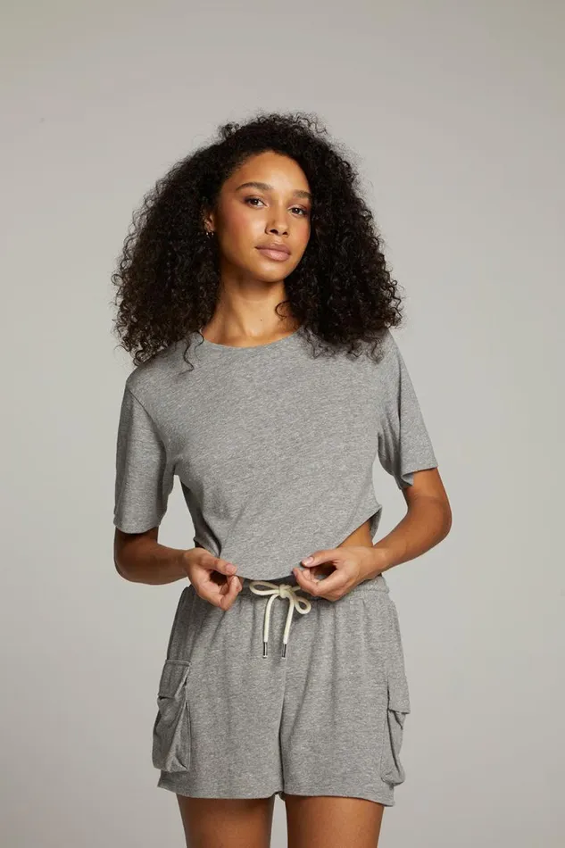 Womens Chaser Brand Tops Kylie Streaky Grey Tee