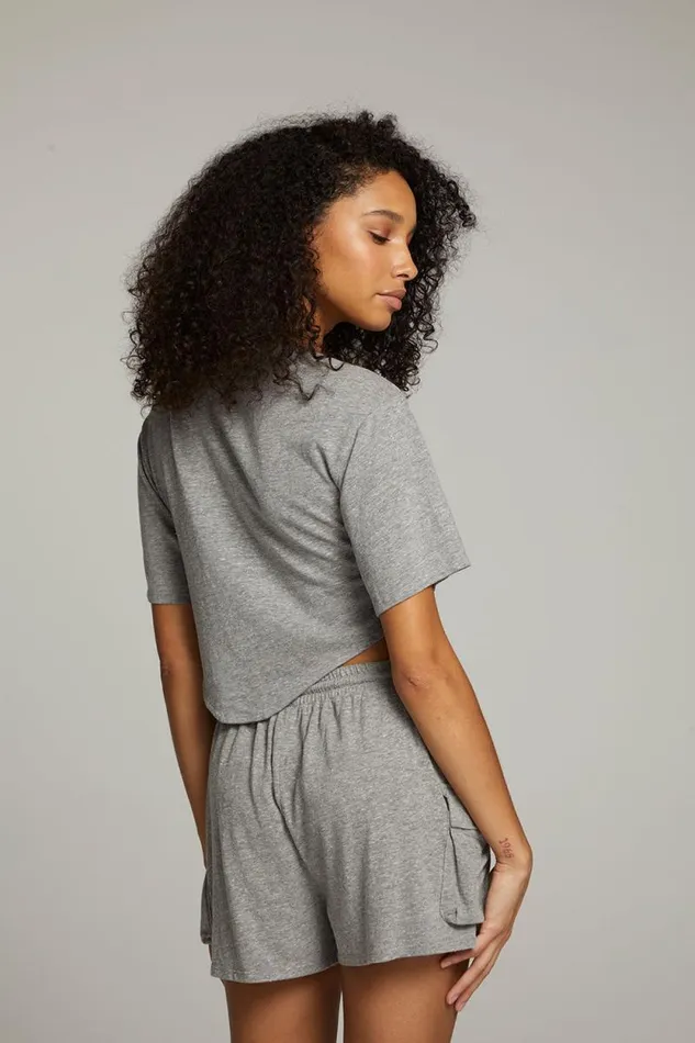 Womens Chaser Brand Tops Kylie Streaky Grey Tee