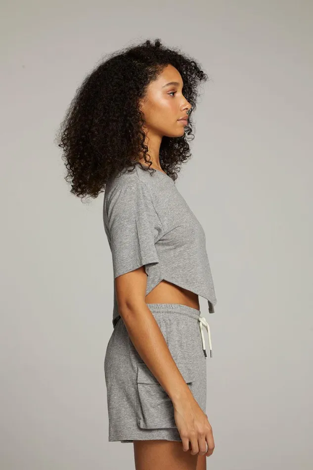 Womens Chaser Brand Tops Kylie Streaky Grey Tee