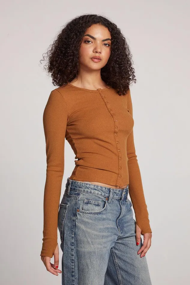 Womens Chaser Brand Tops Laurel Coco Brown Cardigan