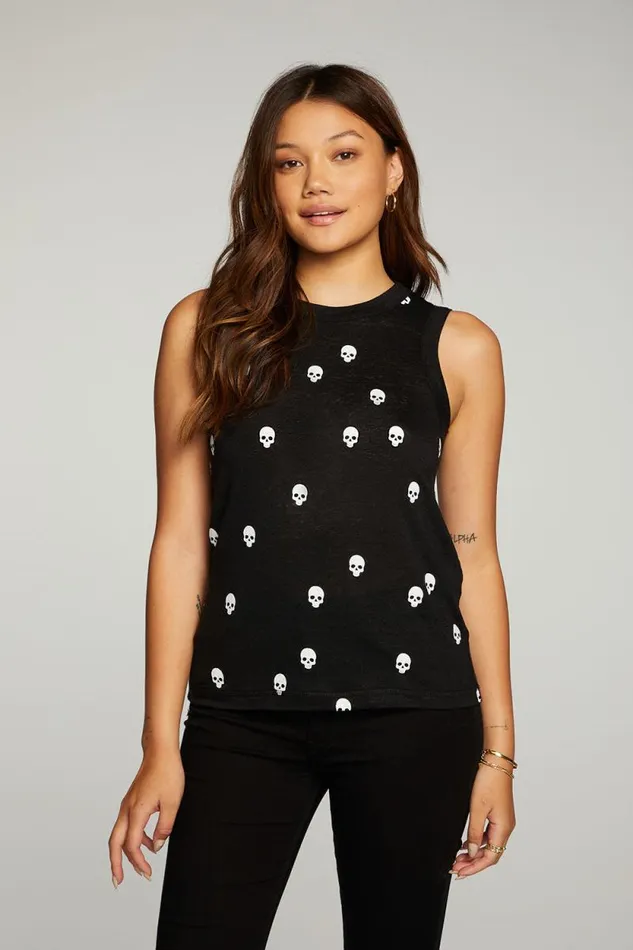 Womens Chaser Brand Tops Linen Jersey Muscle Tank