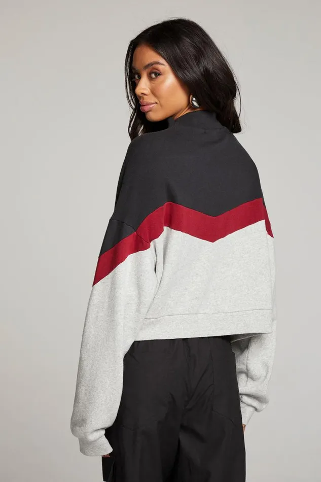 Womens Chaser Brand Tops Liz Fire Color Block Pullover