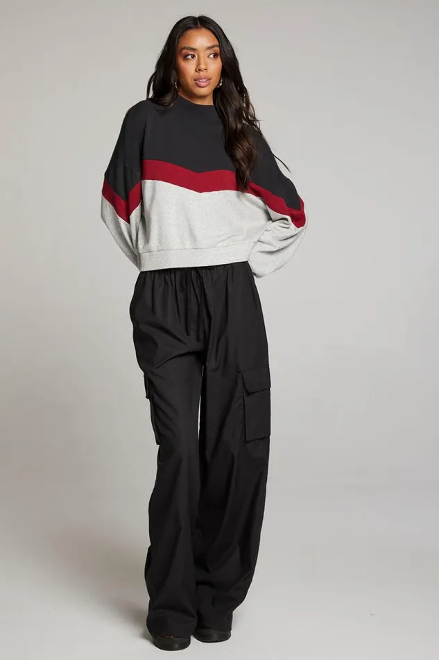 Womens Chaser Brand Tops Liz Fire Color Block Pullover