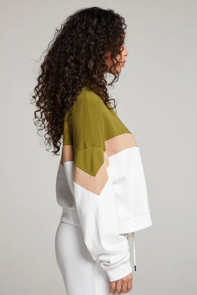 Womens Chaser Brand Tops Liz Sand Color Block Pullover