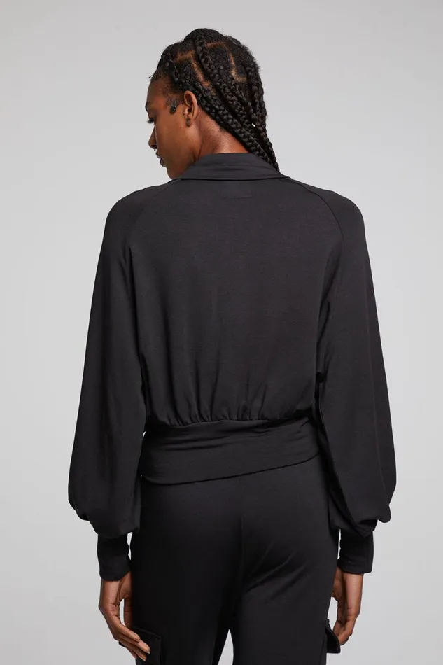 Womens Chaser Brand Tops Midnight Licorice Half Zip