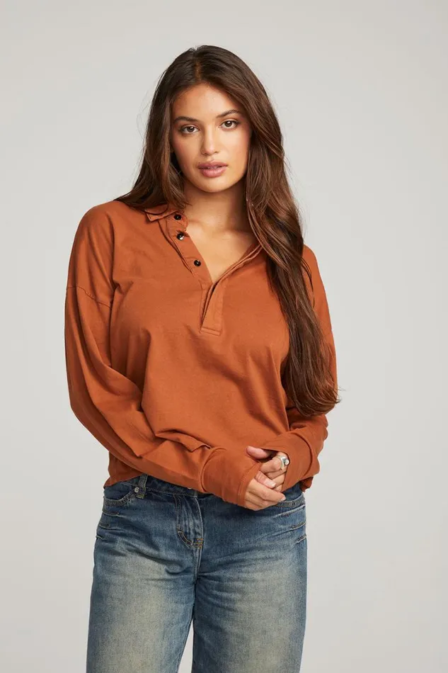 Womens Chaser Brand Tops Miles Whiskey Long Sleeve