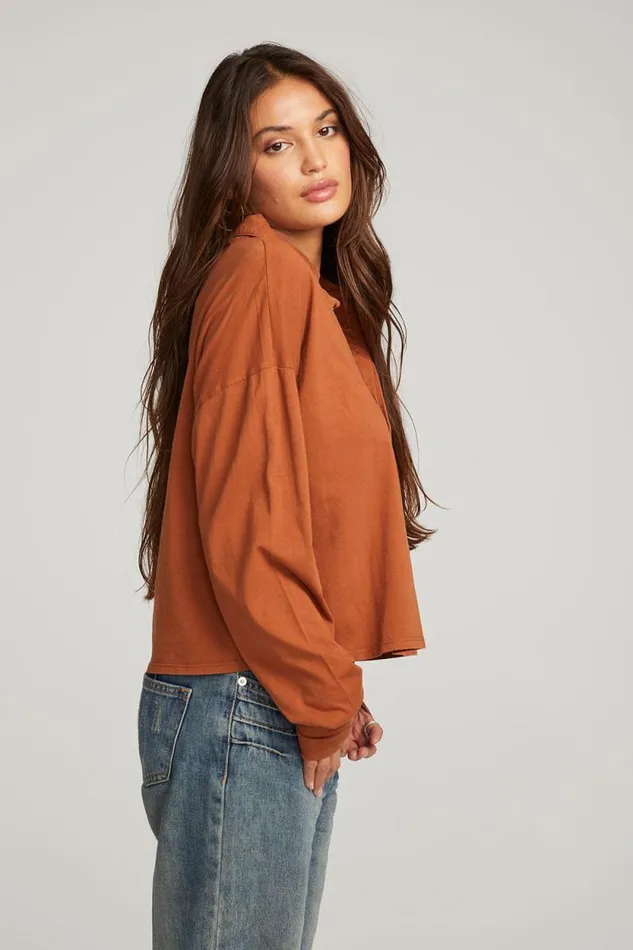 Womens Chaser Brand Tops Miles Whiskey Long Sleeve