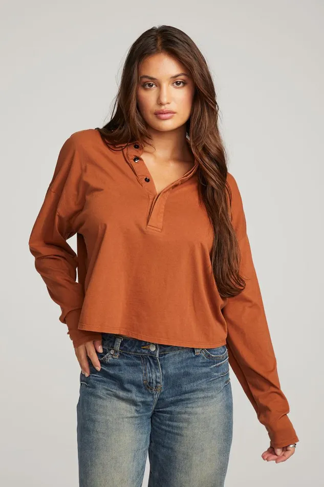 Womens Chaser Brand Tops Miles Whiskey Long Sleeve
