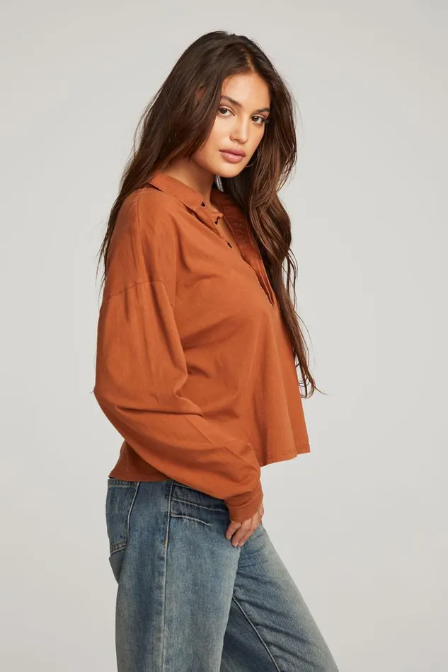 Womens Chaser Brand Tops Miles Whiskey Long Sleeve