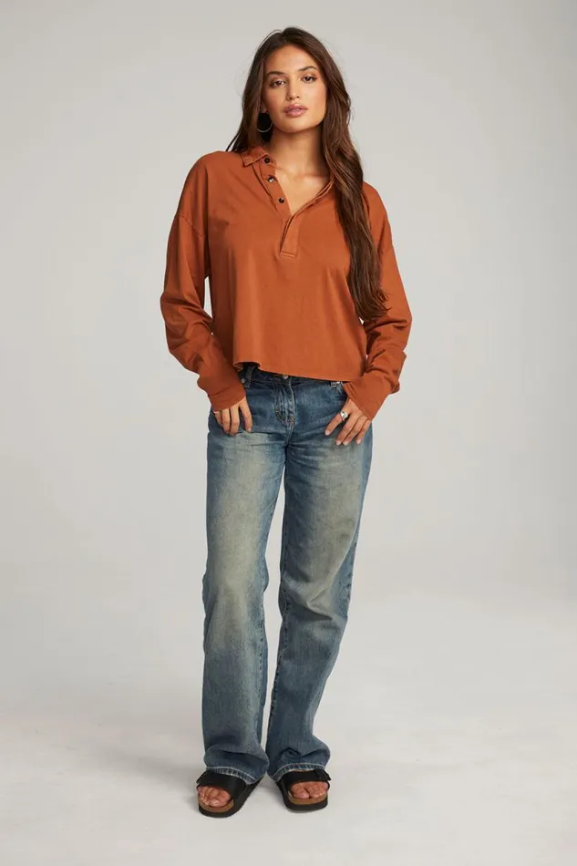Womens Chaser Brand Tops Miles Whiskey Long Sleeve