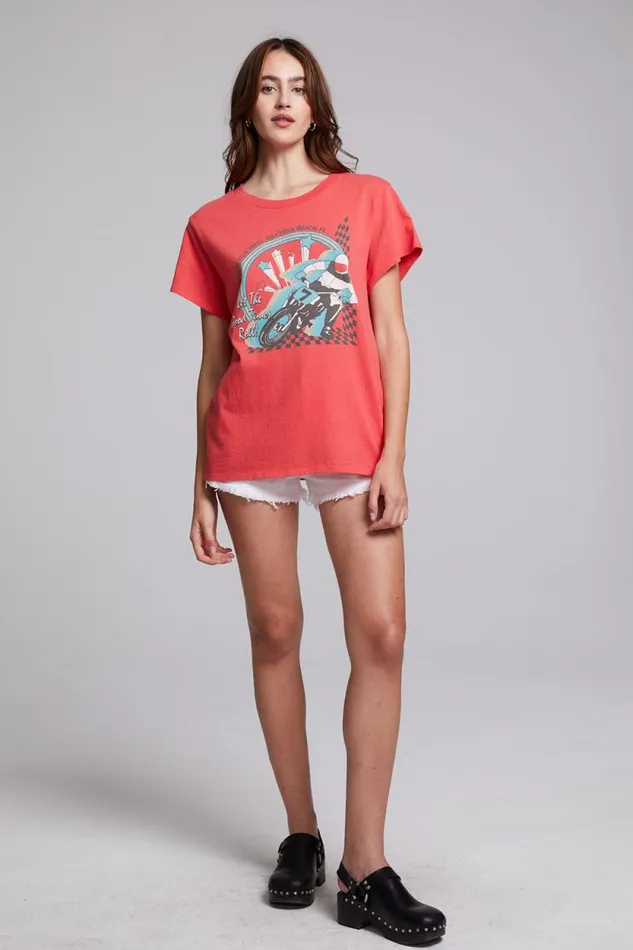 Womens Chaser Brand Tops Motorcycle Week Tee