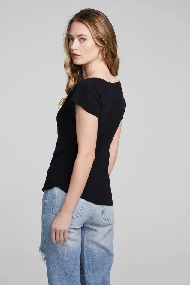 Womens Chaser Brand Tops Page Shadow Star Black Tee