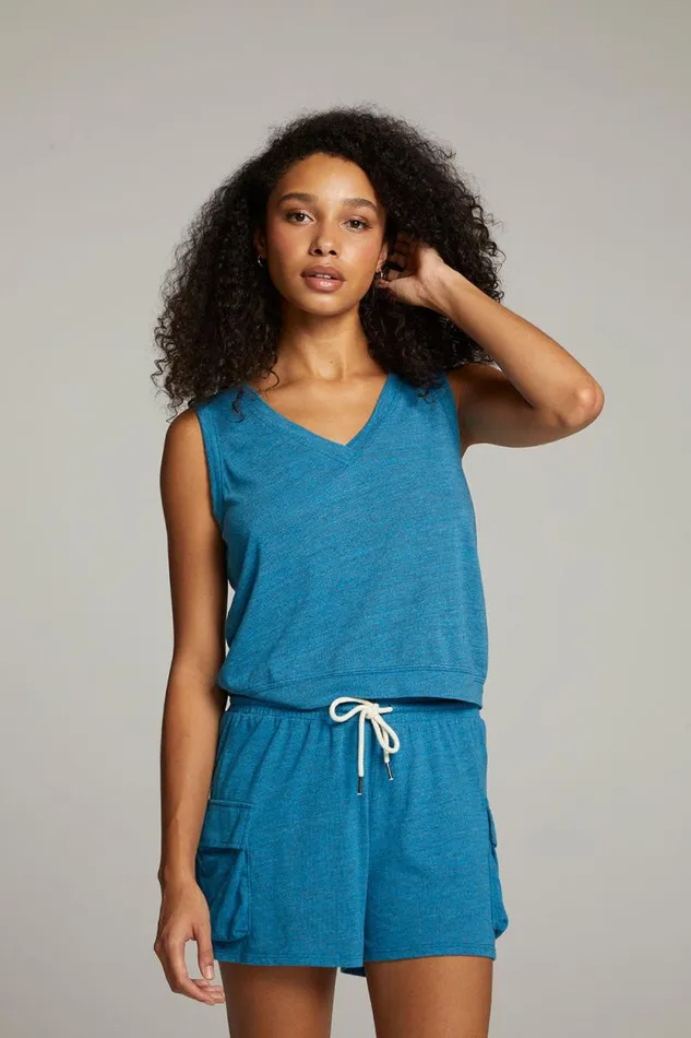 Womens Chaser Brand Tops Sean Blue Danube Tank