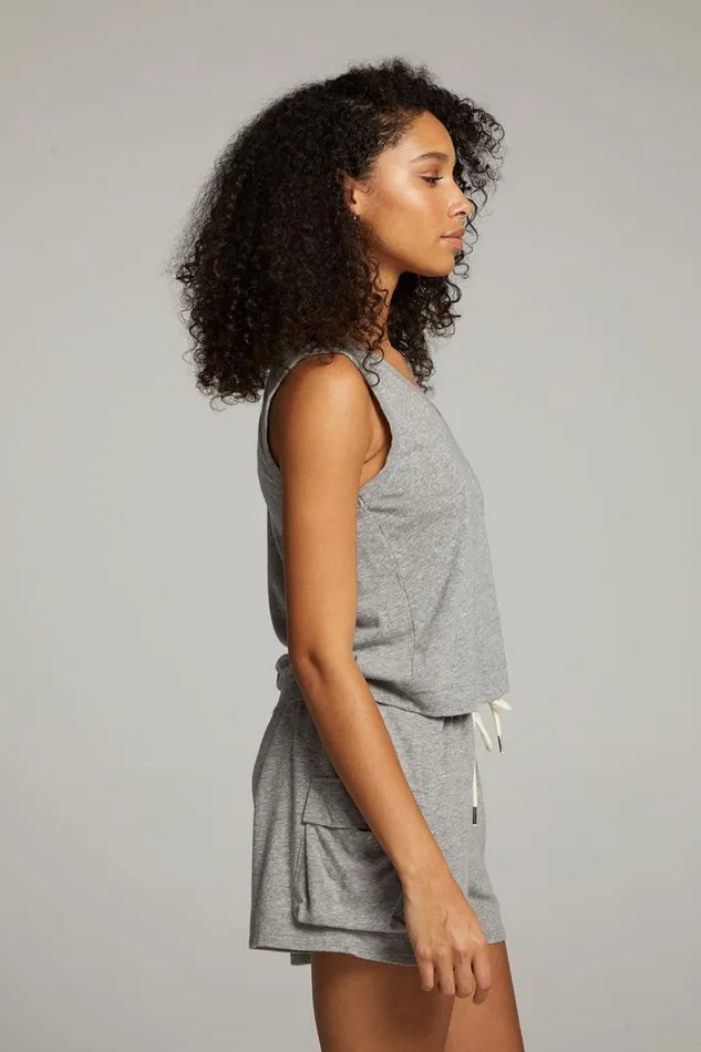 Womens Chaser Brand Tops Sean Streaky Grey Tank