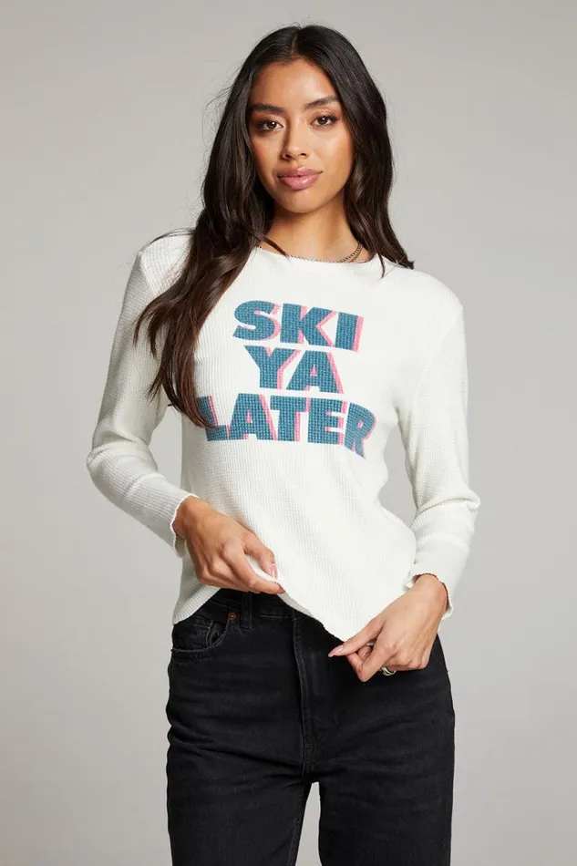 Womens Chaser Brand Tops Ski Ya Later Long Sleeve