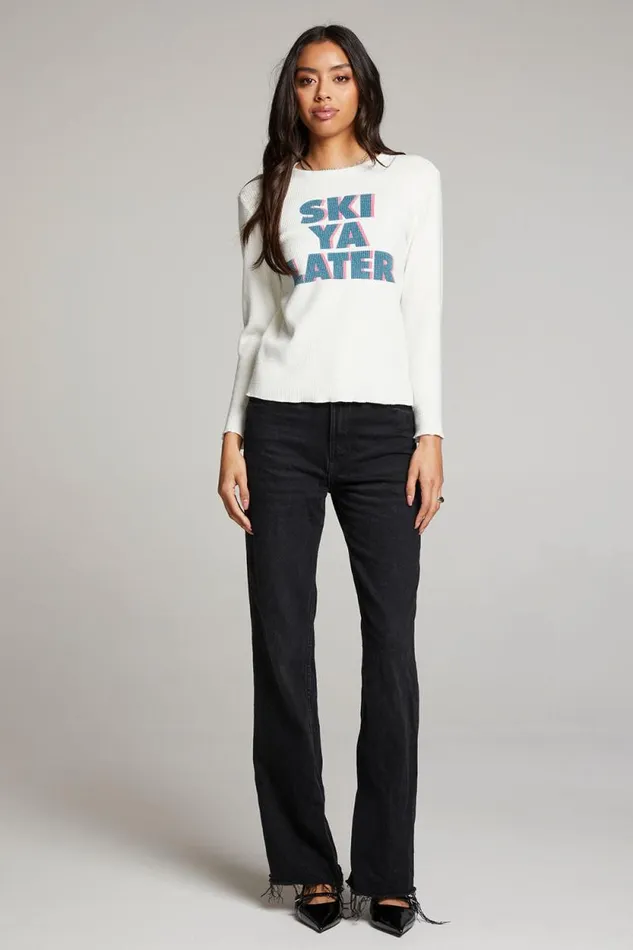 Womens Chaser Brand Tops Ski Ya Later Long Sleeve