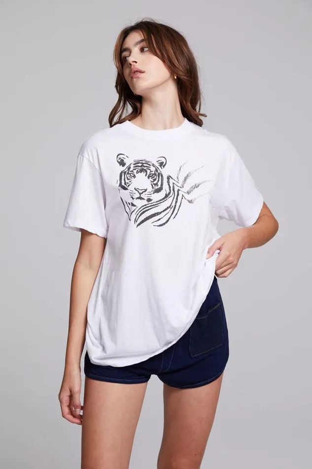 Womens Chaser Brand Tops Tiger Sketch Tee