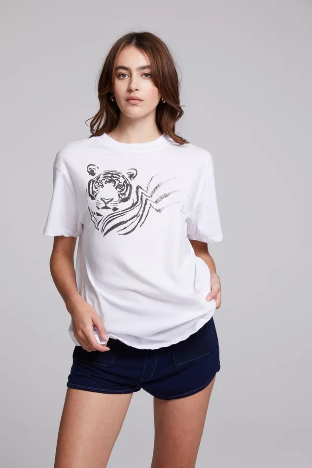 Womens Chaser Brand Tops Tiger Sketch Tee