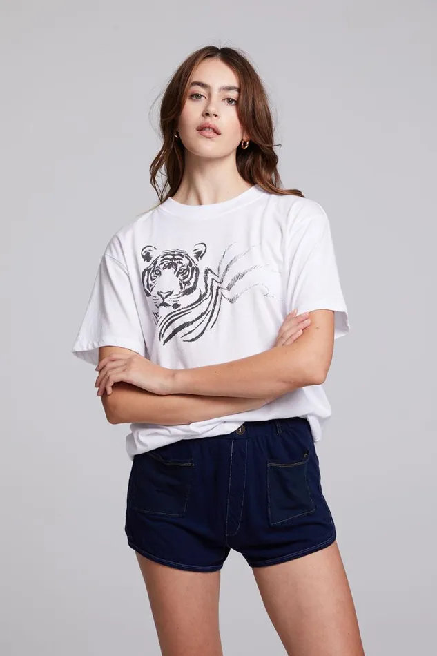 Womens Chaser Brand Tops Tiger Sketch Tee