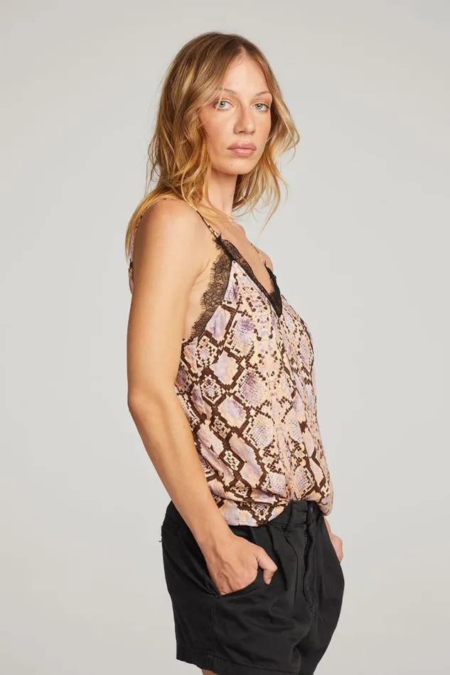 Womens Chaser Brand Tops Wilder Python Print Tank