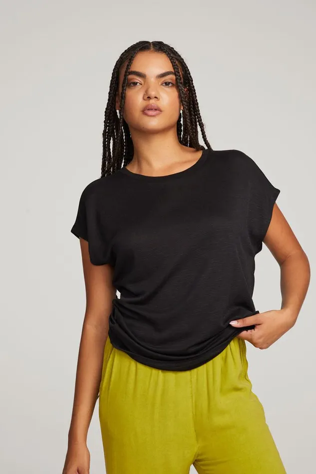 Womens Chaser Brand Tops Wylie Licorice Tee