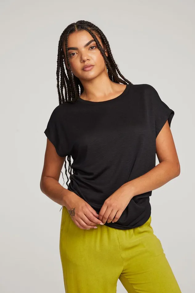 Womens Chaser Brand Tops Wylie Licorice Tee