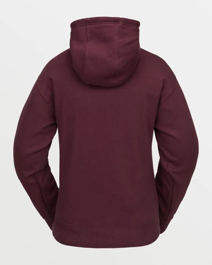 Womens Costus Pullover Fleece 8211 Burgundy Womens Volcom Layering
